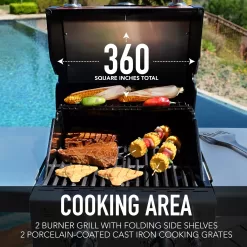 Permasteel Red 2-Burner Liquid Propane Gas Grill