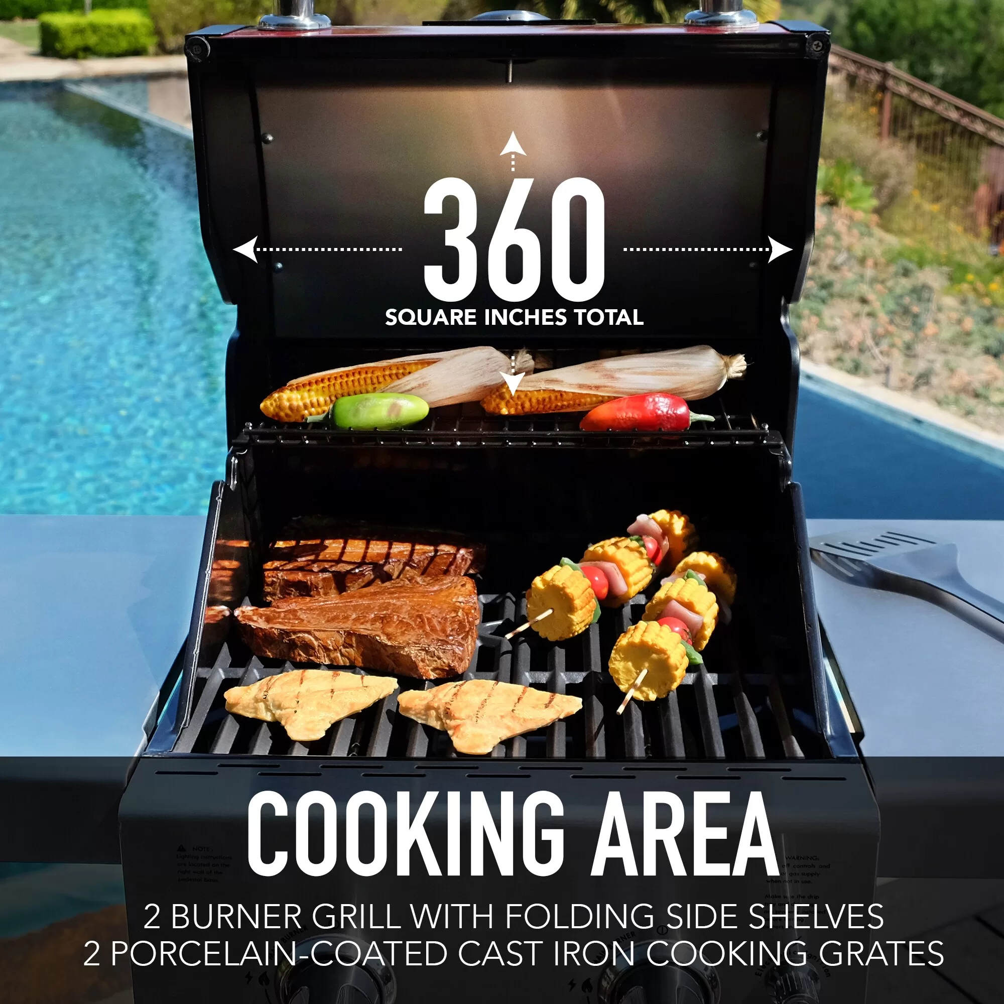 Permasteel Red 2-Burner Liquid Propane Gas Grill