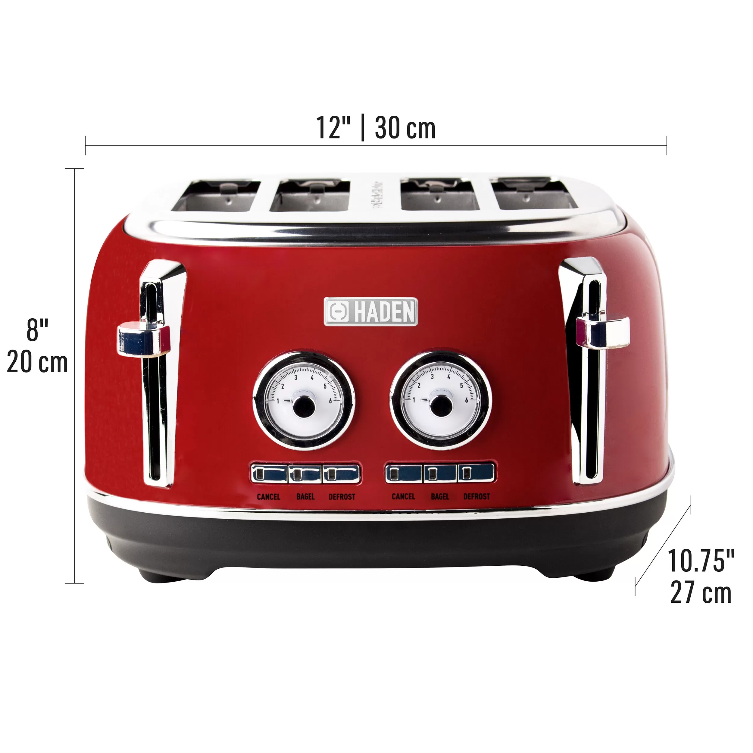 Haden Dorset 4-Slice Red 1500-Watt Toaster