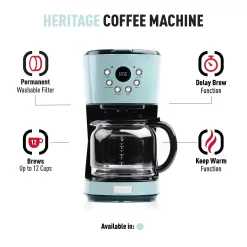 Haden 12-Cup Turquoise Residential Drip Coffee Maker