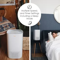 Crane 3-Speed White True HEPA and Uv Air Purifier (Covers: 250-sq ft)