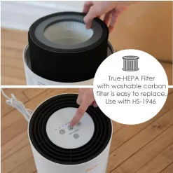 Crane 3-Speed White True HEPA and Uv Air Purifier (Covers: 300-sq ft)