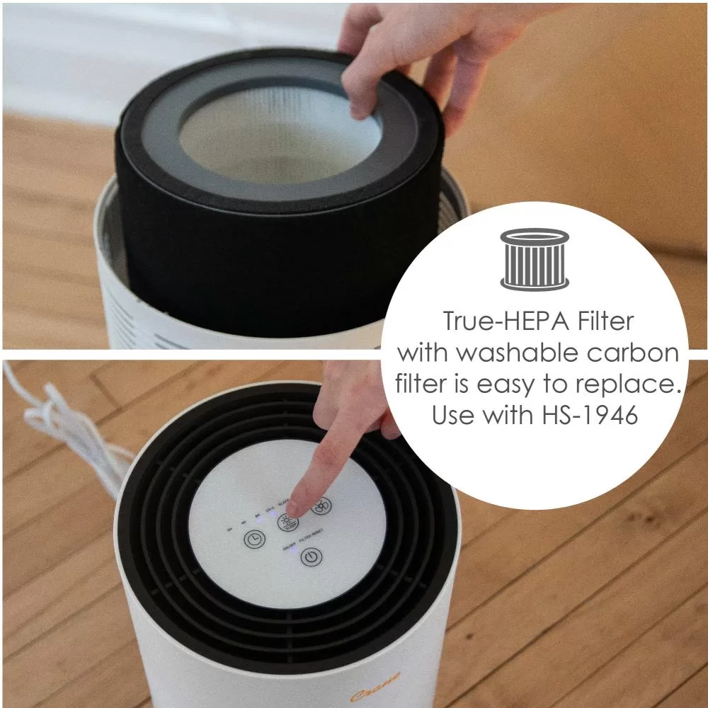 Crane 3-Speed White True HEPA and Uv Air Purifier (Covers: 300-sq ft)