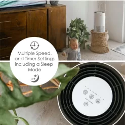 Crane 3-Speed White True HEPA and Uv Air Purifier (Covers: 300-sq ft)