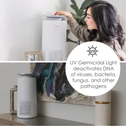 Crane 4-Speed White True HEPA and Uv Air Purifier (Covers: 500-sq ft)
