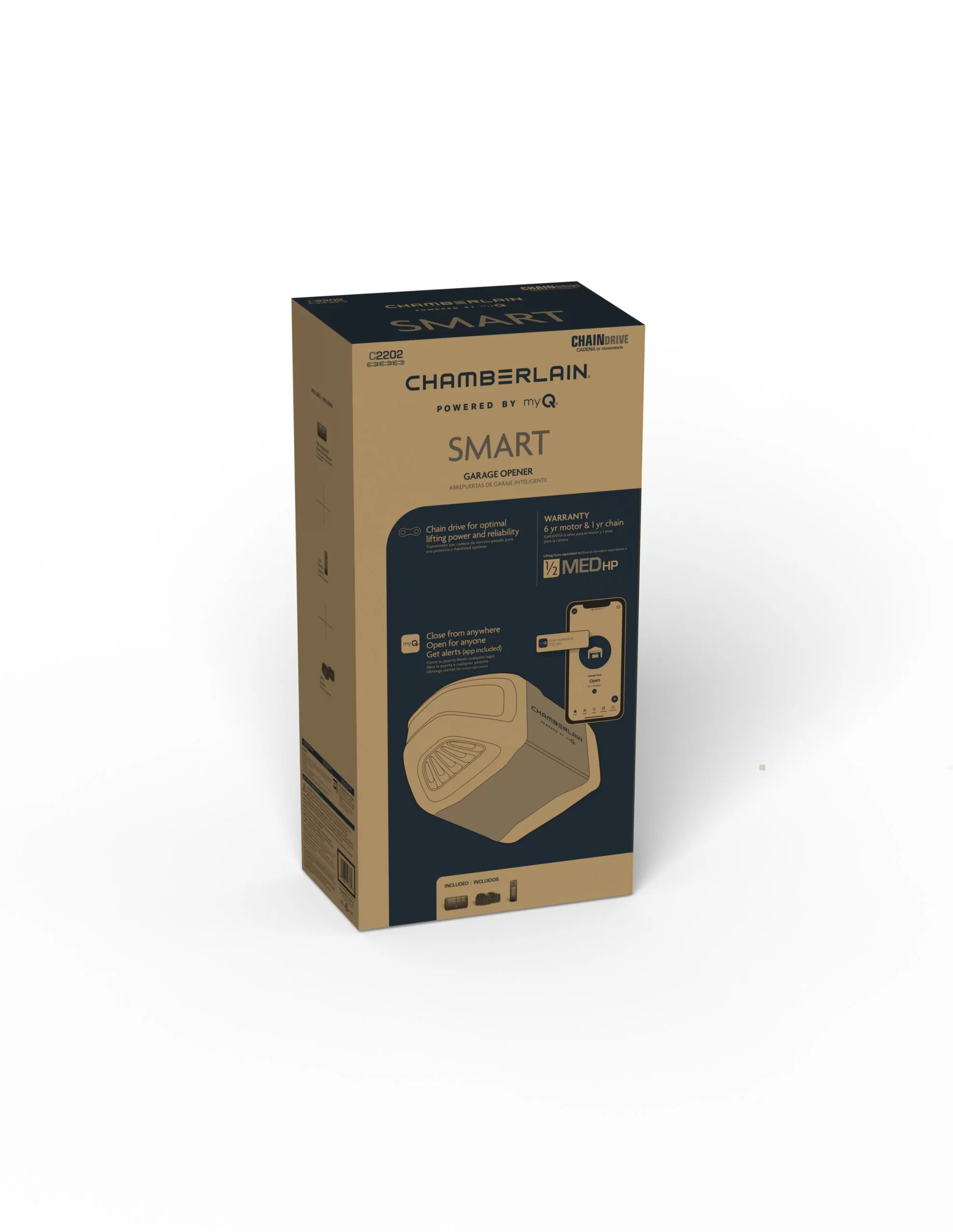 Chamberlain 1/2-HP Smart Chain Drive Garage Door Opener Wi-fi Compatibility