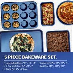 GraniteStone Diamond 23.4-in Aluminum Cookware Set with Lid