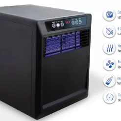 Hearth & Home Dynamics Up to 1500-Watt Mica Panel Cabinet Indoor Electric Space Heater with Thermostat and Remote Included