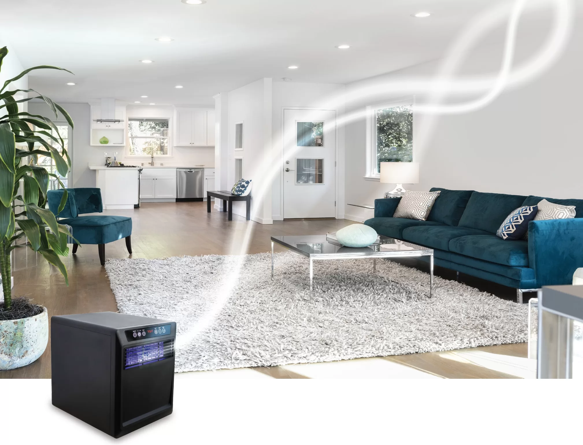 Hearth & Home Dynamics Up to 1500-Watt Mica Panel Cabinet Indoor Electric Space Heater with Thermostat and Remote Included