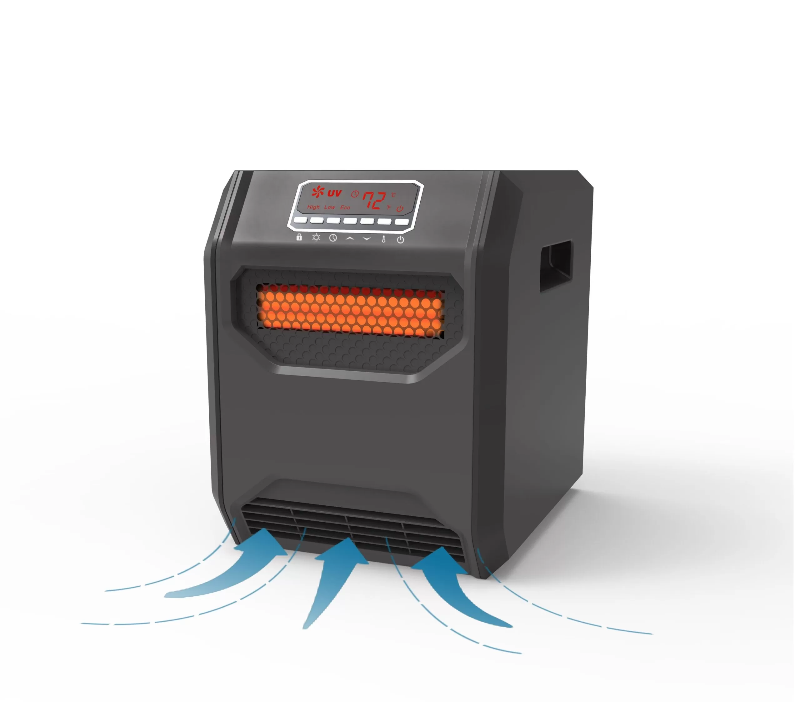 Lifesmart Up to 1500-Watt Infrared Quartz Cabinet Indoor Electric Space Heater with Thermostat and Remote Included