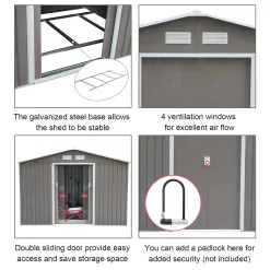 Outsunny Vinyl-coated Steel Storage Shed