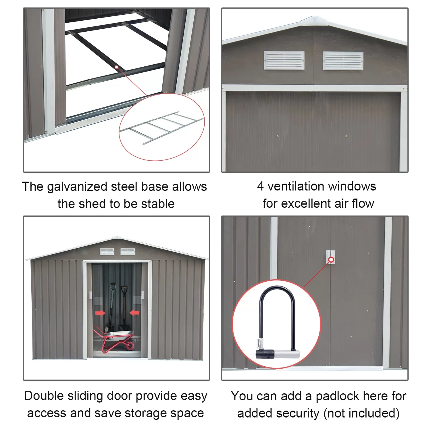 Outsunny Vinyl-coated Steel Storage Shed