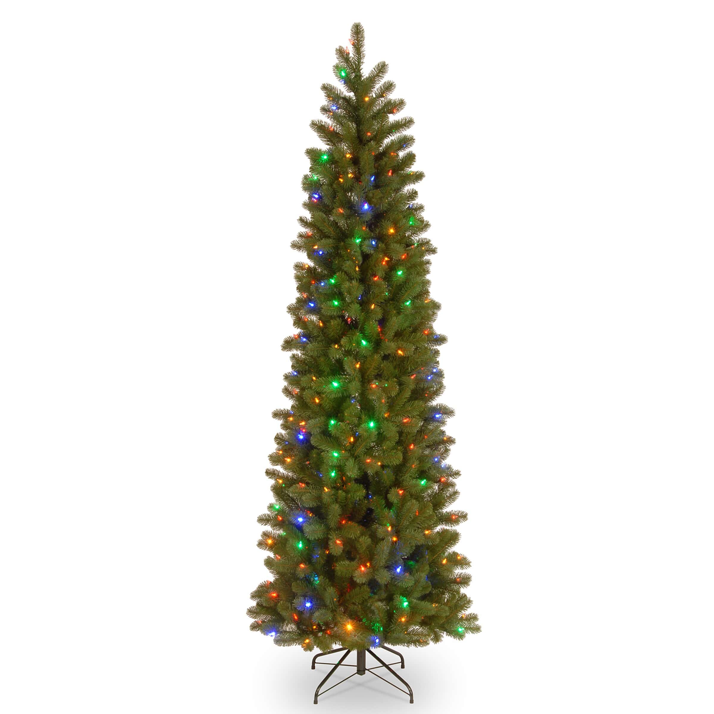 National Tree Company PEDD4-392D-65 6.5 ft. Downswept Douglas Pencil Slim Fir Artificial Christmas Tree with Dual Color LED Lights - Image 3