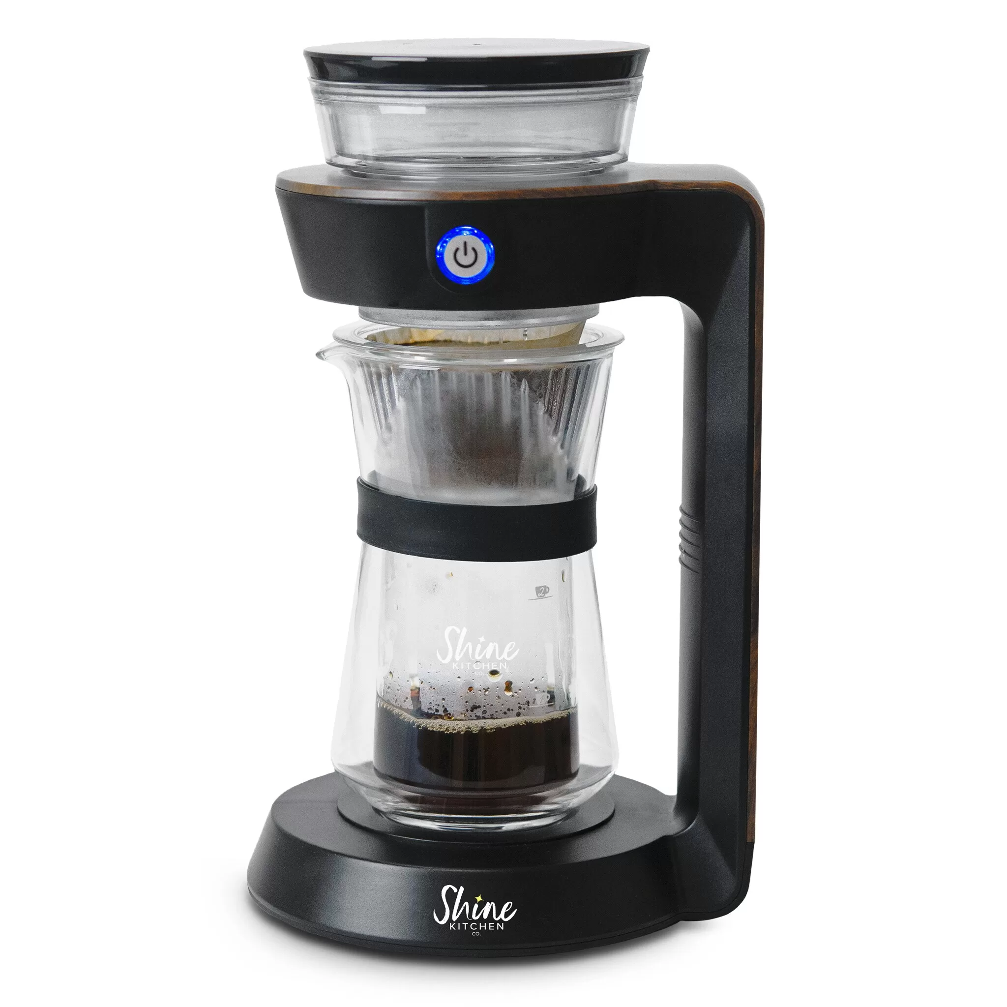 Tribest 2-Cup Black, Wood, and Clear Residential Pour Over Coffee Maker