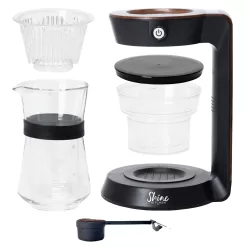 Tribest 2-Cup Black, Wood, and Clear Residential Pour Over Coffee Maker