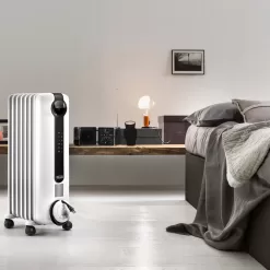 DeLonghi Up to 1500-Watt Convection and Radiant Tower Indoor Electric Space Heater with Thermostat