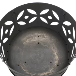 Sunnydaze Decor 26.5-in W Gray Cast Iron Wood-Burning Fire Pit