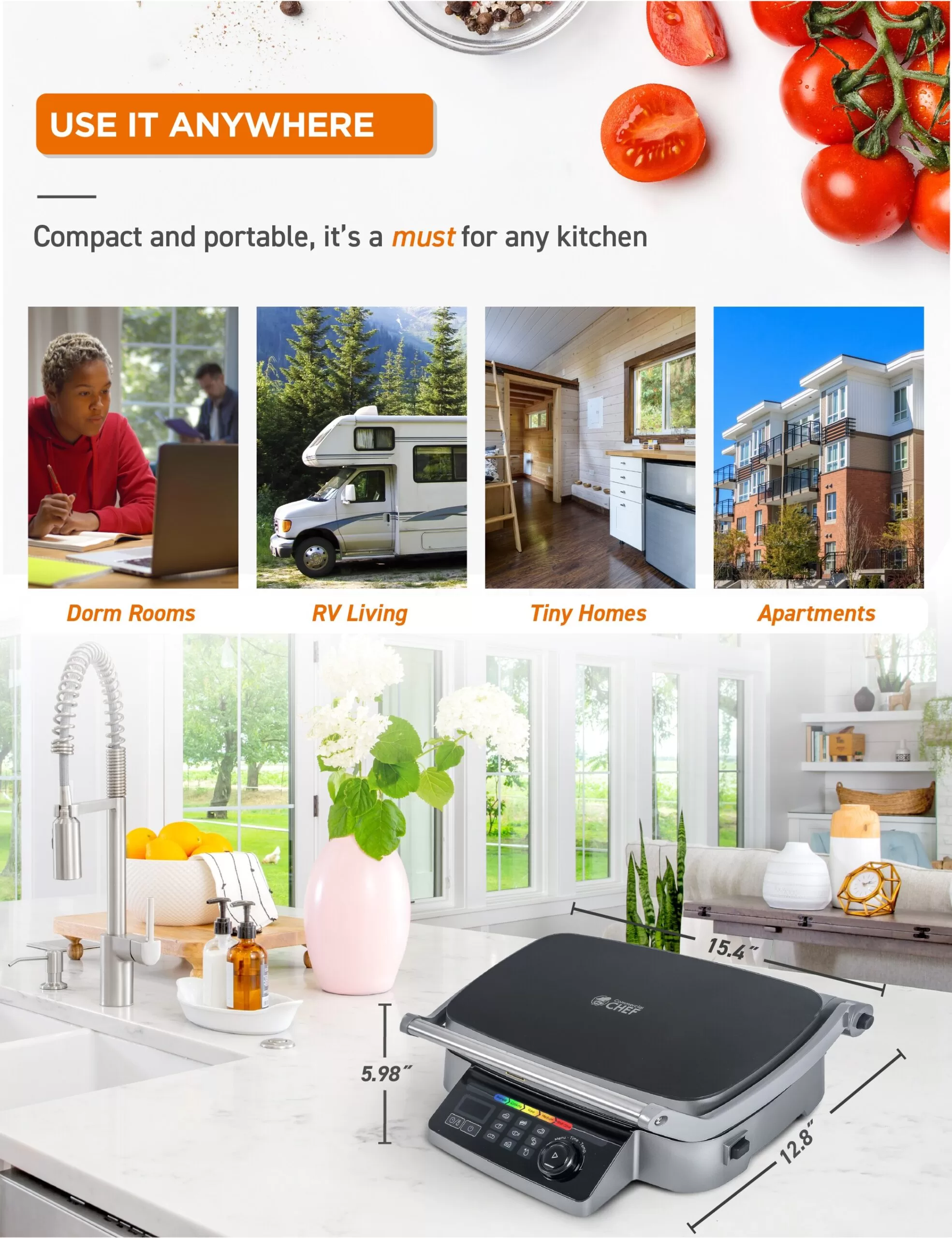 Commercial Chef 8.25-in L x 15.25-in W Residential