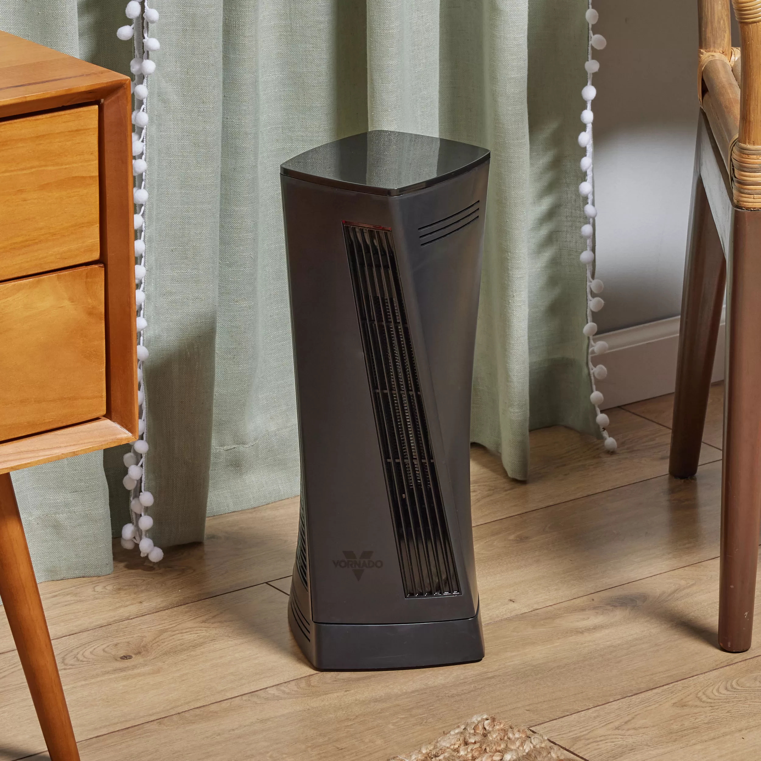 Vornado Up to 1500-Watt Fan Tower Indoor Electric Space Heater with Thermostat
