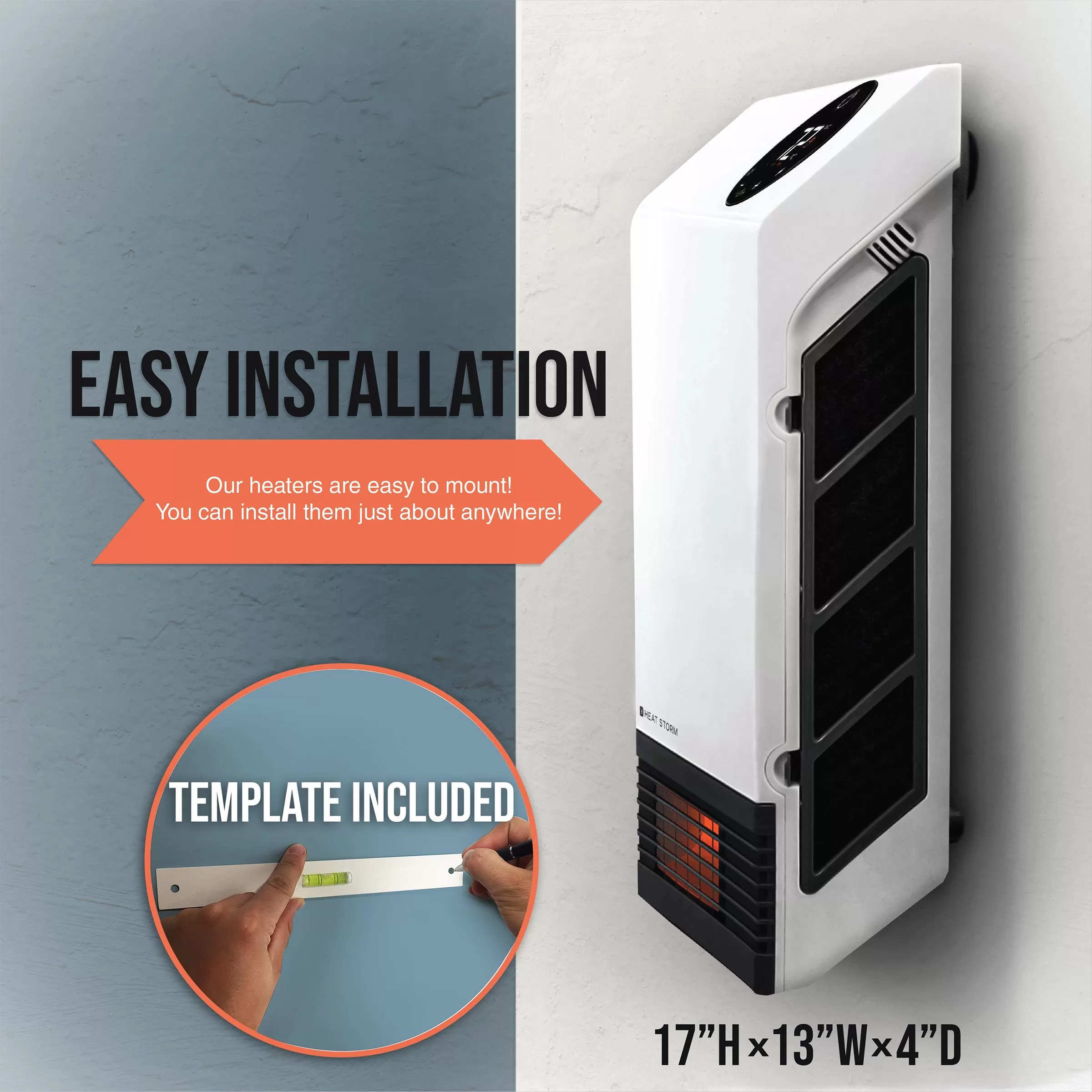 Heat Storm Up to 1000-Watt Infrared Cabinet Indoor Electric Space Heater with Thermostat and Remote Included