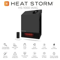Heat Storm Up to 1000-Watt Infrared Cabinet Indoor Electric Space Heater with Thermostat and Remote Included