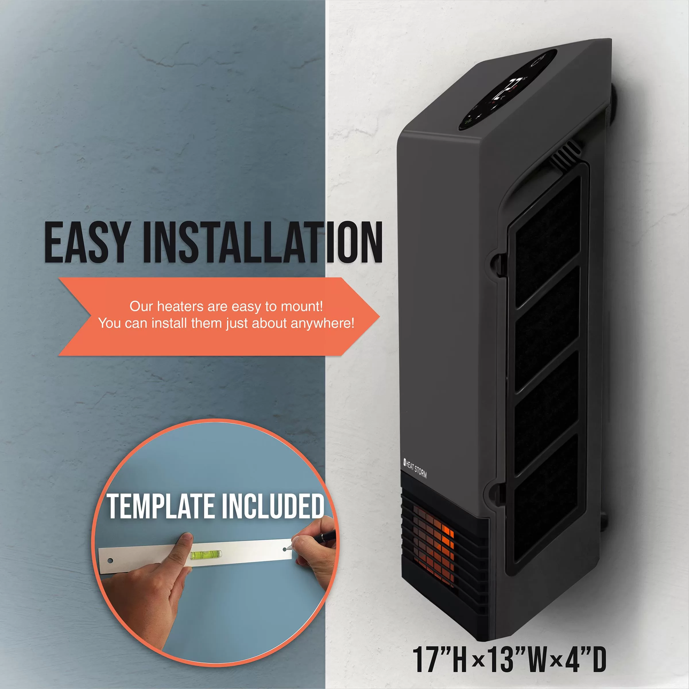 Heat Storm Up to 1000-Watt Infrared Cabinet Indoor Electric Space Heater with Thermostat and Remote Included
