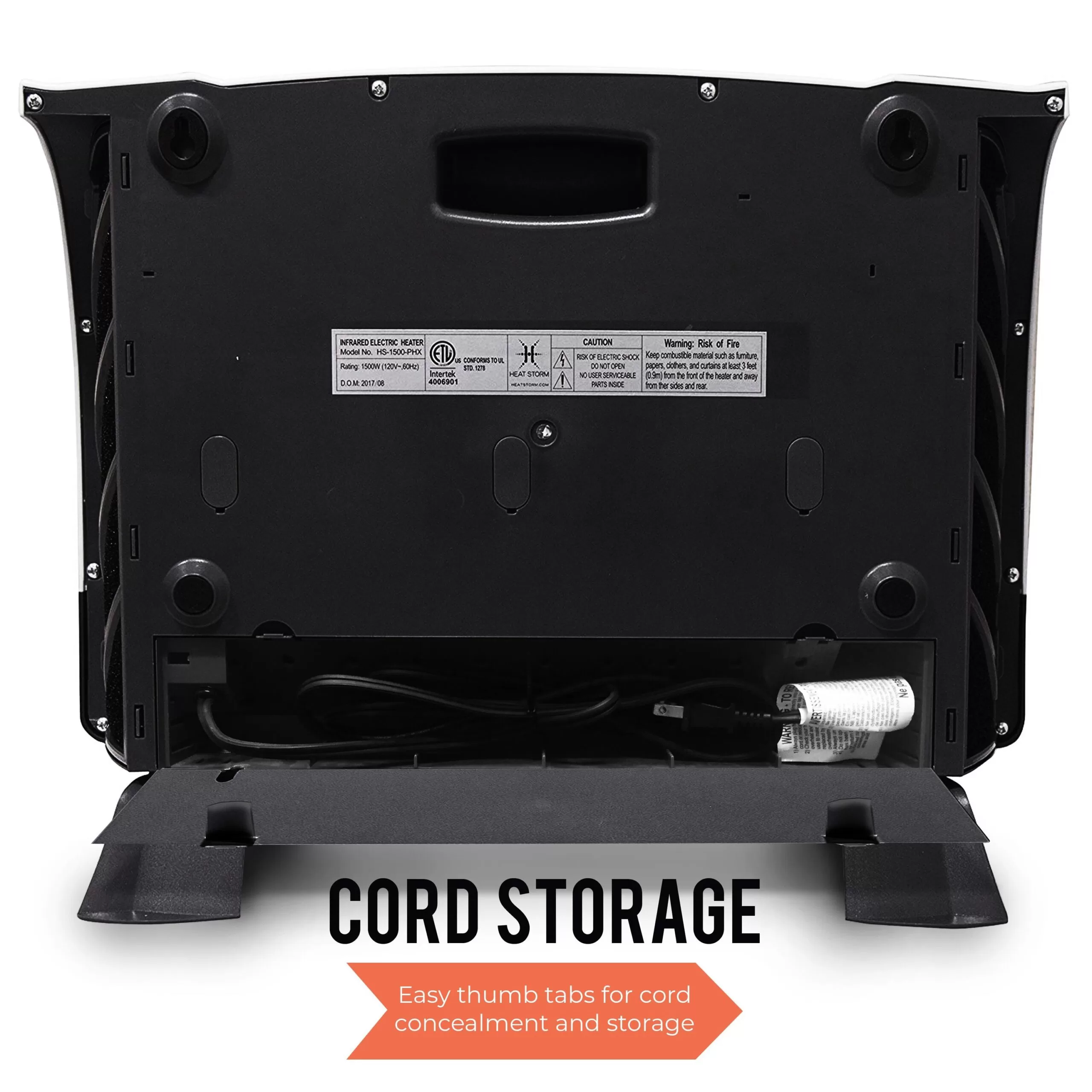 Heat Storm Up to 1500-Watt Infrared Cabinet Indoor Electric Space Heater with Thermostat and Remote Included