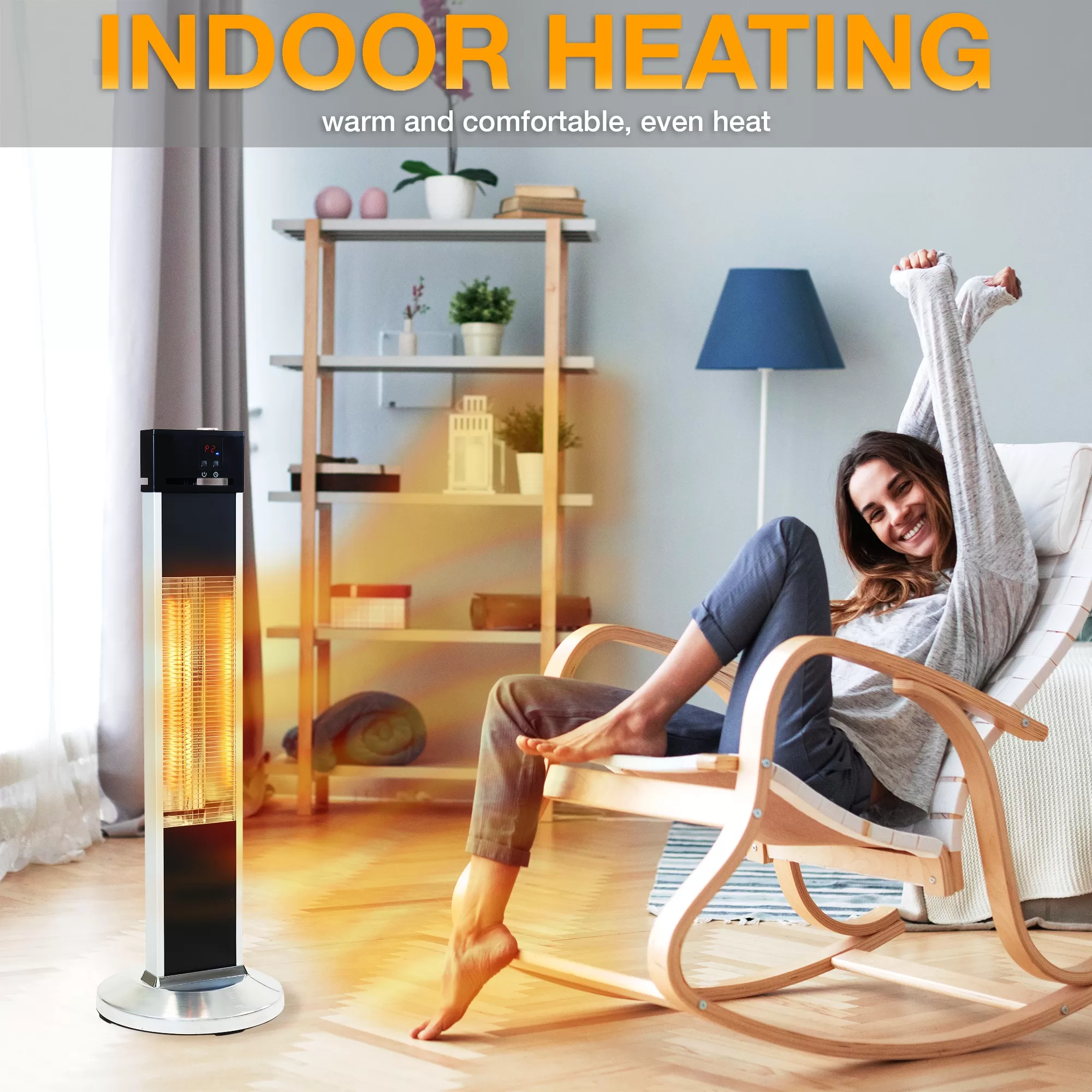 Sun-Ray 5100-BTU 120-Volt Stainless Steel Carbon Fiber Electric Patio Heater