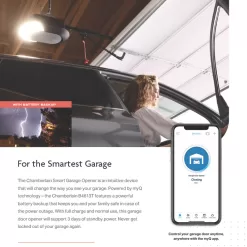 Chamberlain 3/4 Hps Smart Belt Drive Garage Door Opener Wi-fi Compatibility Battery Back-up LED Light