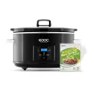KOOC 8.5-Quart Programmable Slow Cooker, Larger than 8 Quart, More Practical than 10 Quart, Black, Oval