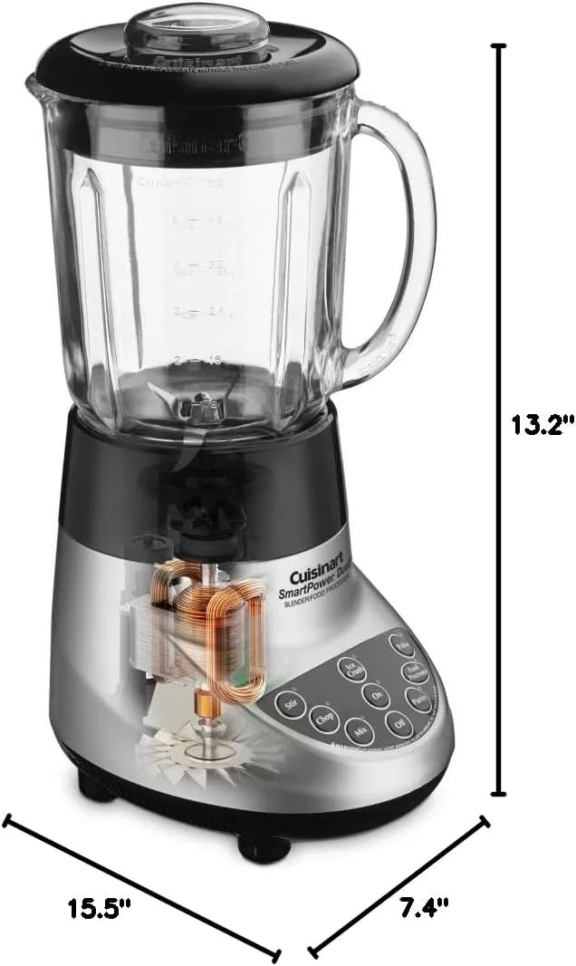 Cuisinart BFP-703BC Smart Power Duet Blender/Food Processor, Brushed Chrome, 3 cup, count of 6