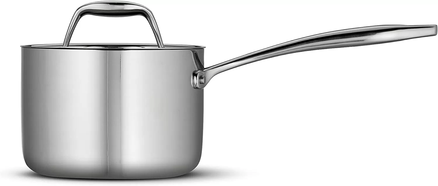 Tramontina Covered Sauce Pan Stainless Steel Tri-Ply Clad 1.5-Quart, 80116/021DS