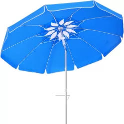 Portable Beach Umbrella for Sand: 7FT Arc Length 6.5FT Diameter Outdoor Umbrella