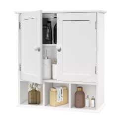 TaoHFE Bathroom Wall Cabinet with 2 Door Adjustable Shelves