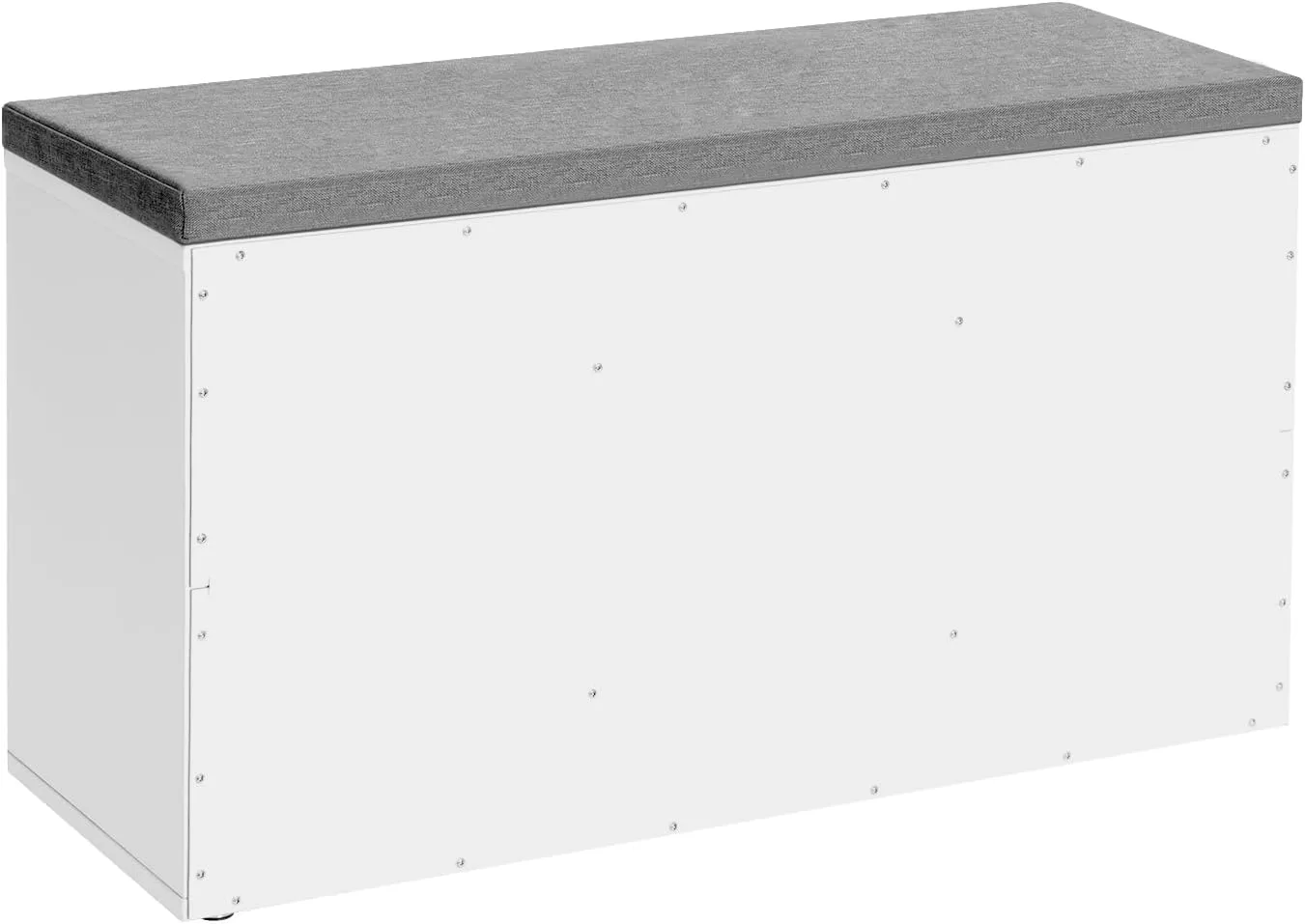 VASAGLE Shoe Bench, Shoe Storage Organizer with 6 Compartments and 3 Adjustable Shelves, White and Gray ULHS23WT