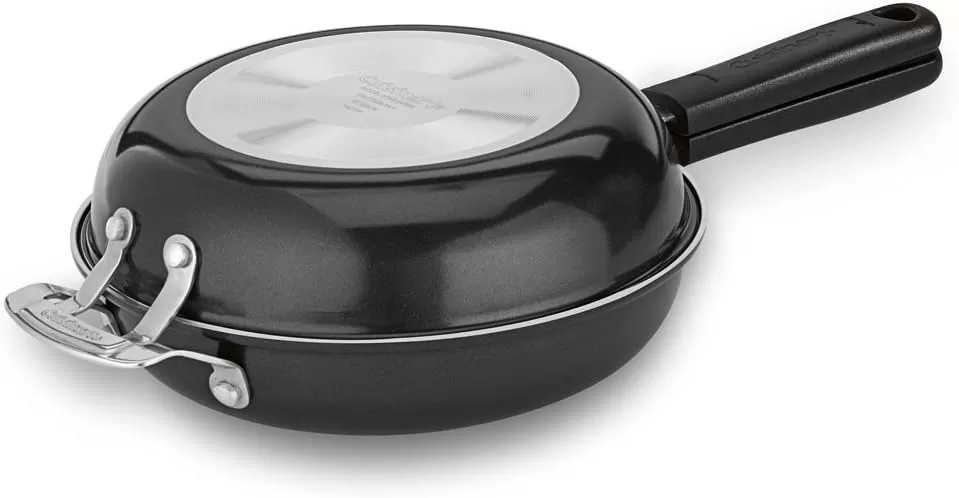 Cuisinart FP2-24BK 10-inch Nonstick Set Frittata Non-Stick Sauce Pan, Black/Stainless Steel