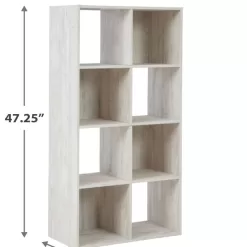 Signature Design by Ashley Paxberry Coastal 8 Cube Storage Organizer or Bookcase, Whitewash