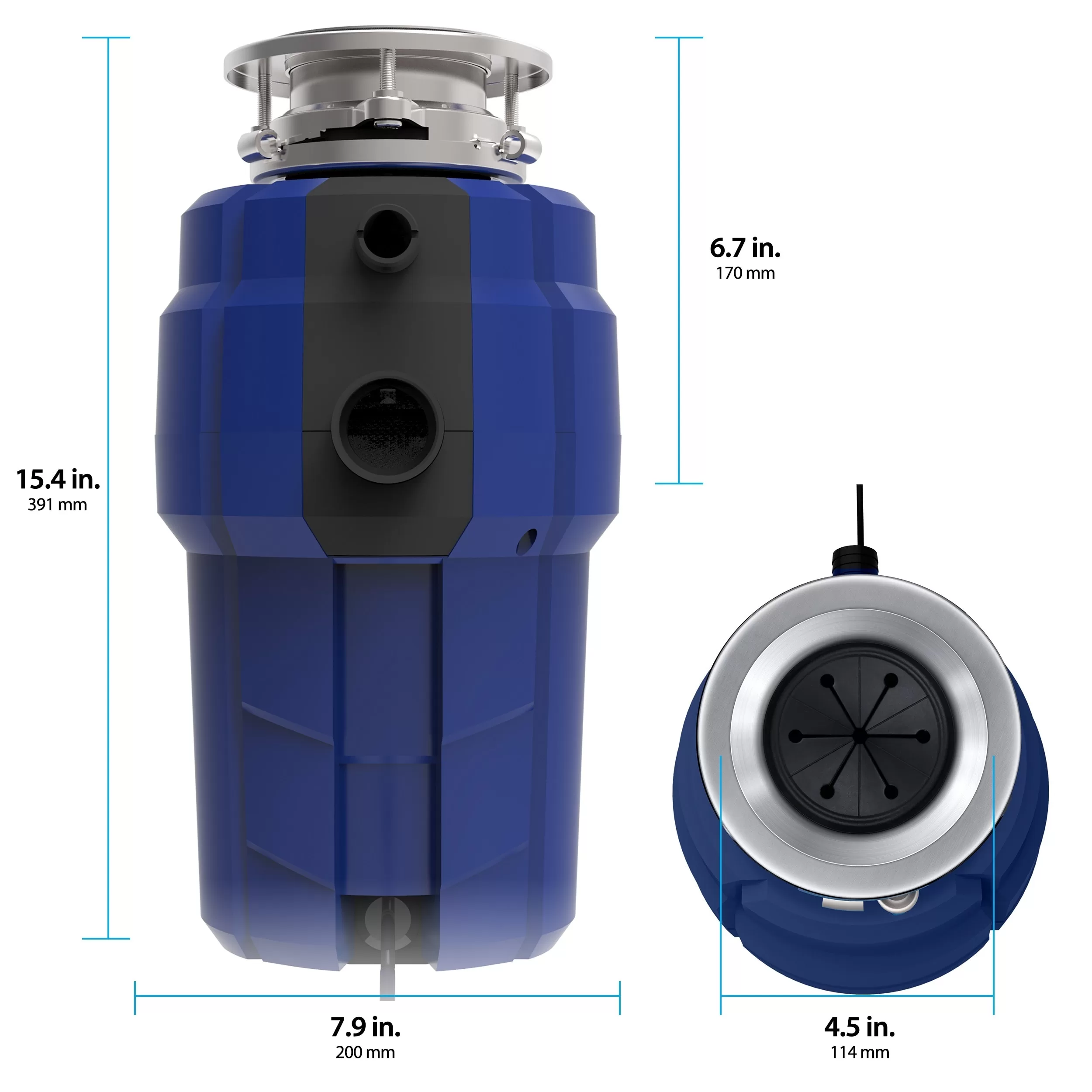 Project Source Corded 1-1/4-HP Continuous Feed Noise Insulation Garbage Disposal