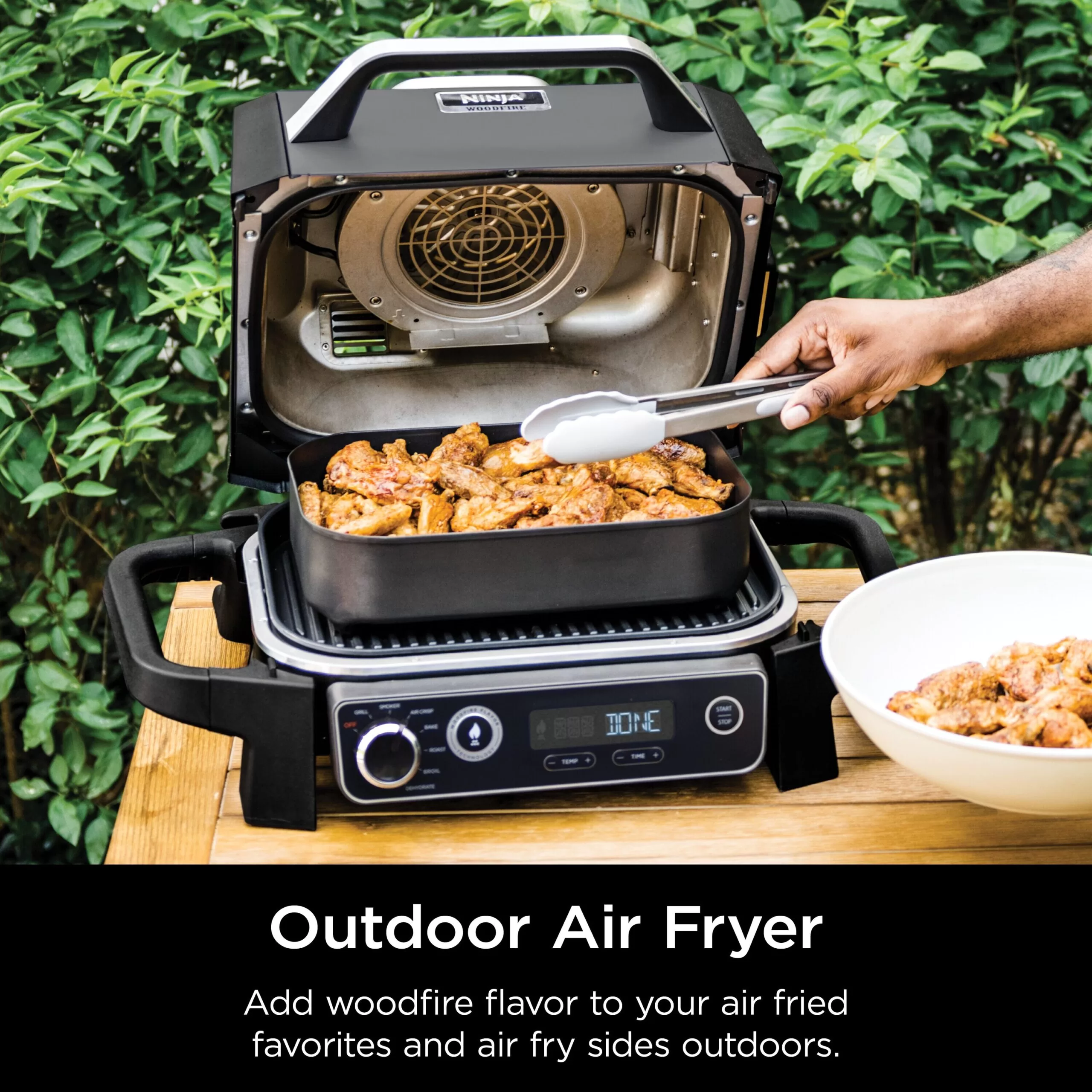 Ninja Woodfire 7-in-1 Outdoor Grill and Smoker 1760-Watt Grey Electric Grill
