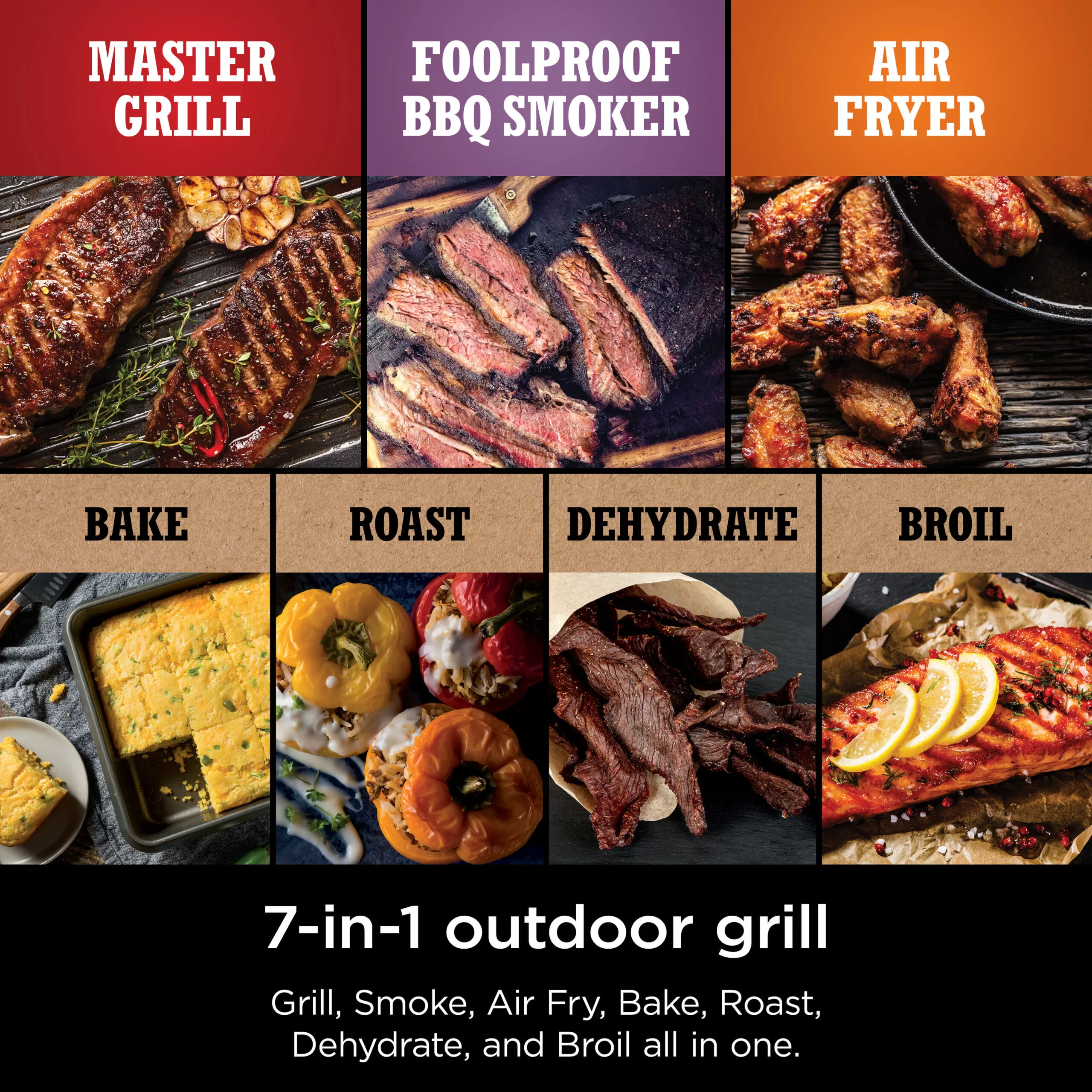 Ninja Woodfire 7-in-1 Outdoor Grill and Smoker 1760-Watt Grey Electric Grill