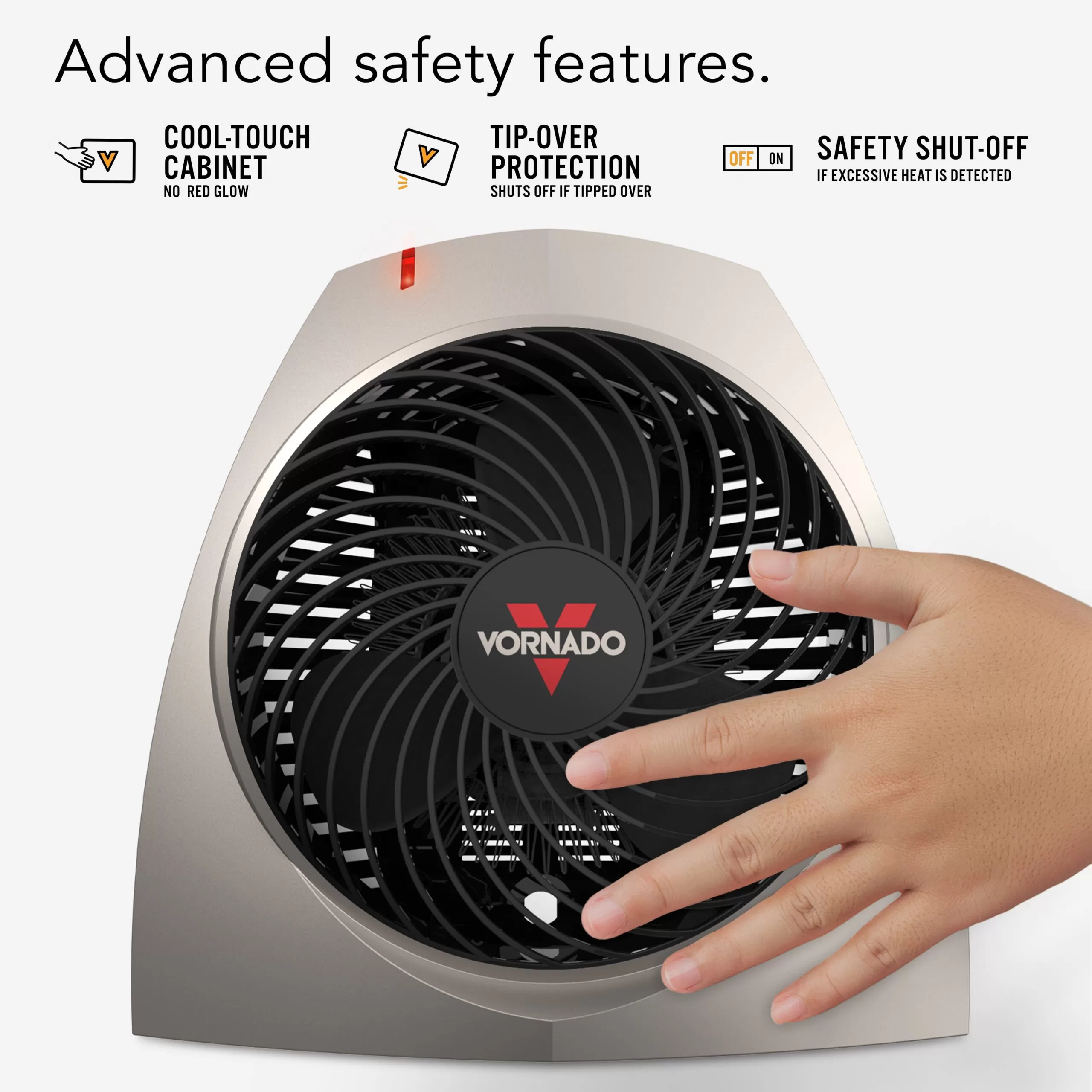 Vornado Up to 1500-Watt Fan Utility Indoor Electric Space Heater with Thermostat