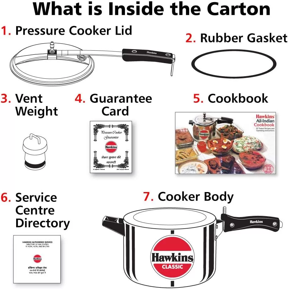 HAWKINS Classic CL50 5-Liter New Improved Aluminum Pressure Cooker, Small, Silver