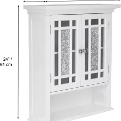 Teamson Home Windsor Wooden Over The Toilet Bathroom Removable Wall Medicine Cabinet, White