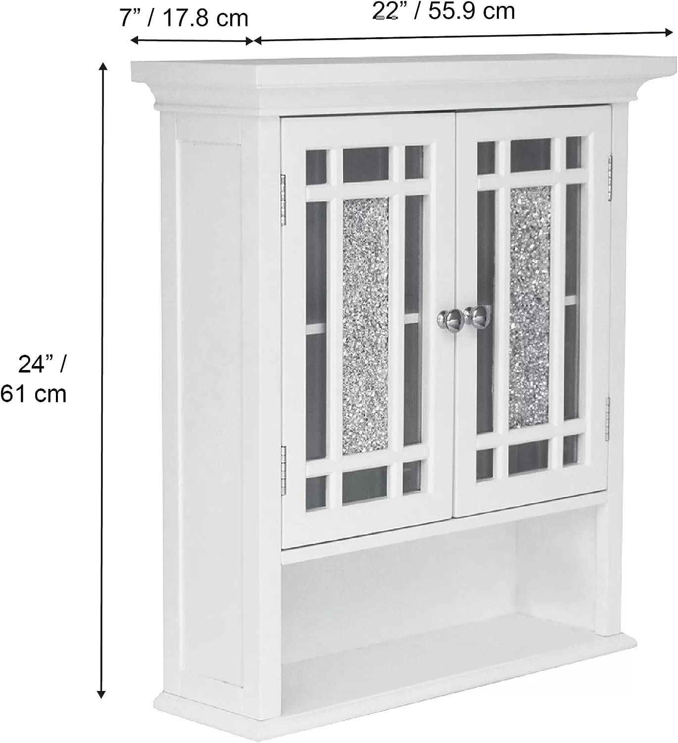 Teamson Home Windsor Wooden Over The Toilet Bathroom Removable Wall Medicine Cabinet, White