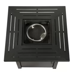 Teamson Home 29.92-in W 40000-BTU Dark Grey Steel Propane Gas Fire Pit