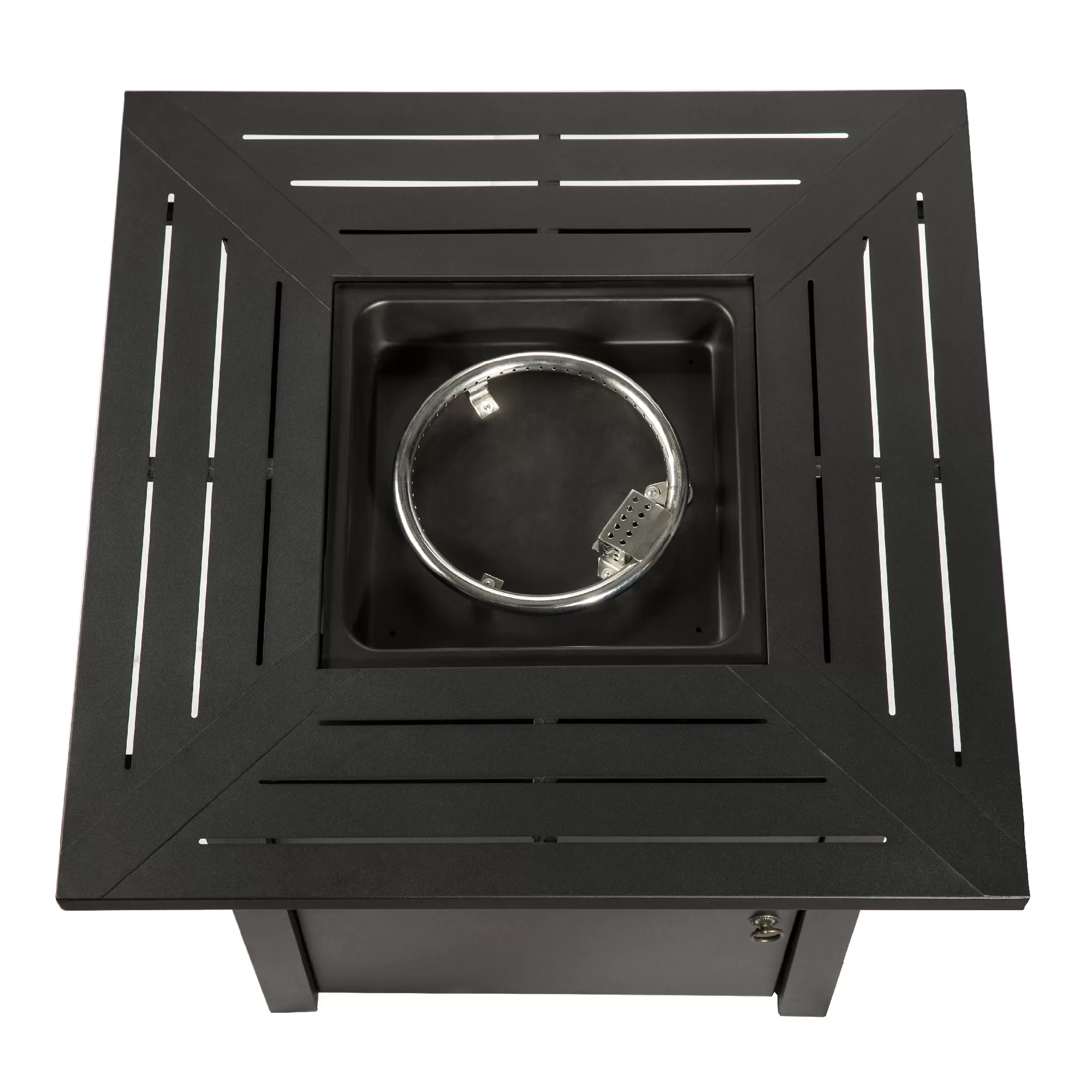 Teamson Home 29.92-in W 40000-BTU Dark Grey Steel Propane Gas Fire Pit