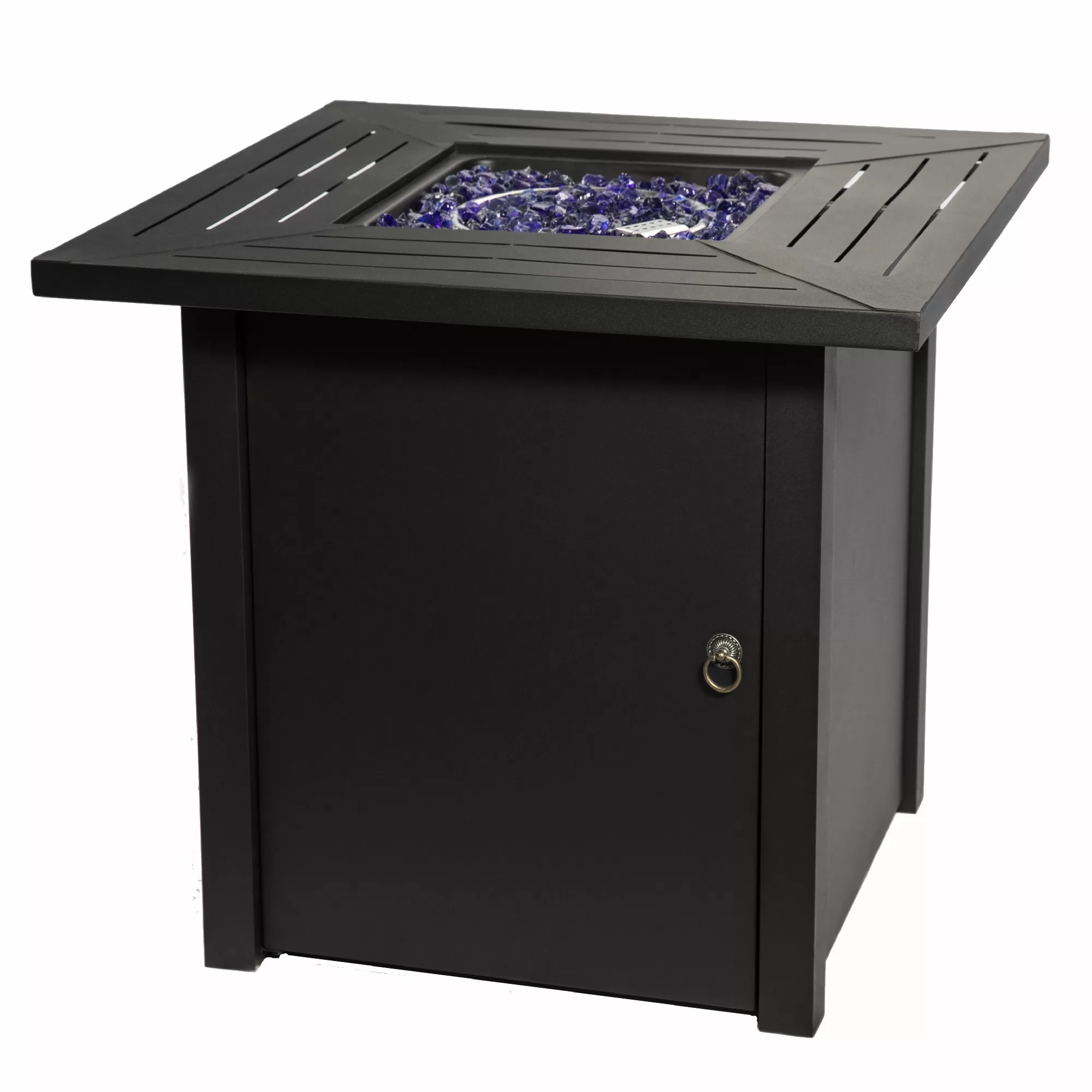 Teamson Home 29.92-in W 40000-BTU Dark Grey Steel Propane Gas Fire Pit