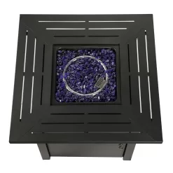 Teamson Home 29.92-in W 40000-BTU Dark Grey Steel Propane Gas Fire Pit