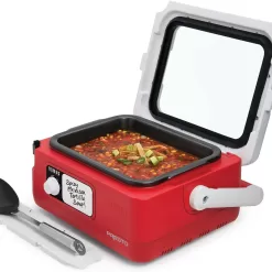 Presto 6011 Slow Cooker, 7.4" x 12.5" x 15.9", Red