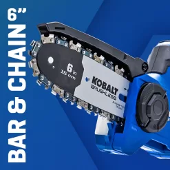 Kobalt 24-volt 6-in Brushless Battery 2 Amp 2 Ah Chainsaw (Battery and Charger Included)